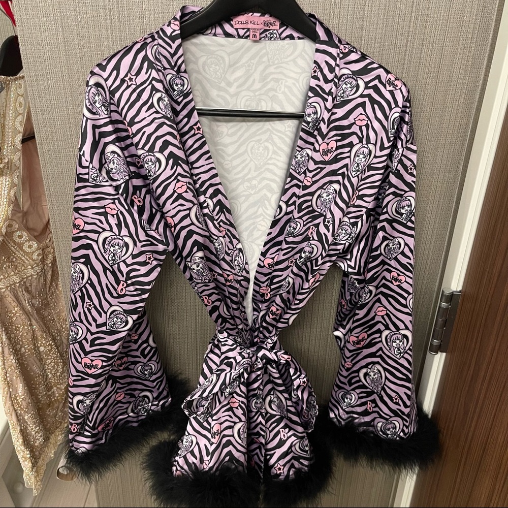 NWOT RARE Dolls kill x bratz wild at heart satin robe